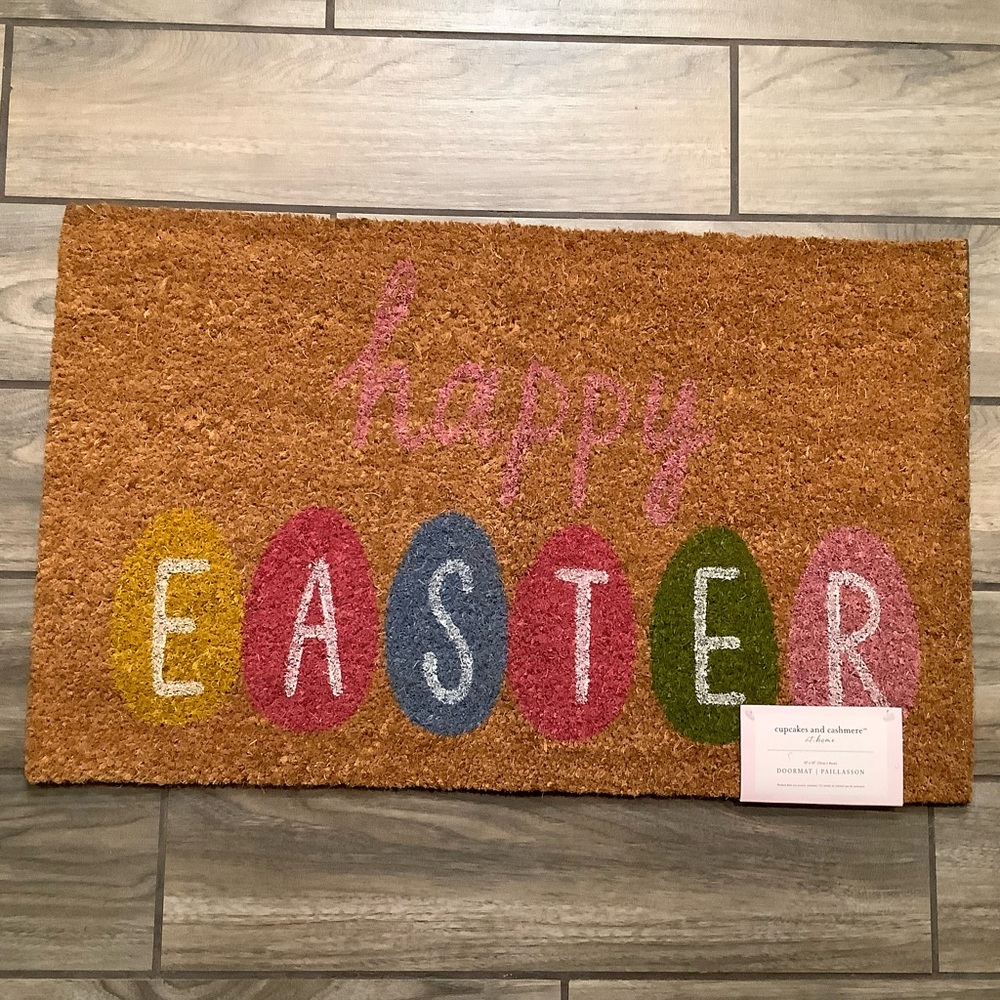 Cupcakes & Cashmere Coir Happy Easter Doormat